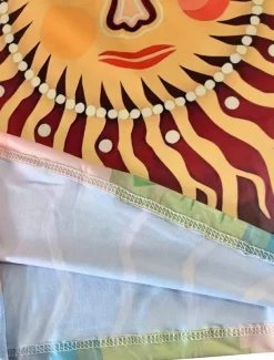 Women's T Shirt Bohemia Vintage Print Short Sleeve Regular Tops V Neck Vacation Daily Yellow Summer