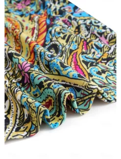 Women's T Shirt Boho Blouse Paisley Print V-Neck Short Sleeve Casual Loose Fit Multicolor Lightweight Summer Top