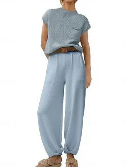 Women's T Shirt Chinos Short Sleeve Solid Color Black Blue Khaki Summer Regular Fit