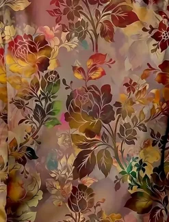 Women's T shirt Crew Neck Long Sleeve Tunic Floral Graphic Casual Regular Tops Daily Print Brown Spring Fall