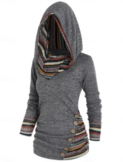 Women's T Shirt Fashion Modern Casual Long Sleeve Regular Tops Crew Neck Daily Weekend Wine Blue Green Gray Spring Fall