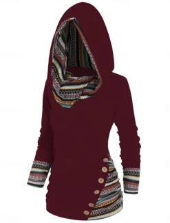 Women's T Shirt Fashion Modern Casual Long Sleeve Regular Tops Crew Neck Daily Weekend Wine Blue Green Gray Spring Fall