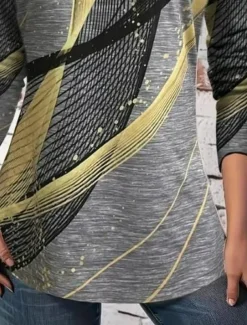 Women's T Shirt Floral Casual Short Sleeve Long Tops Daily Print Dark Gray Summer