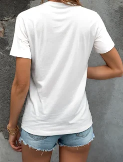 Women's T Shirt Graphic Animal Letter Vintage Stylish Ethnic Short Sleeve V Neck Regular Tops Daily Going out Beach Wear Print White Sky Blue Violet Summer Spring