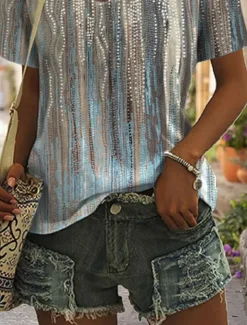 Women's T Shirt Graphic Basic Short Sleeve V Neck Regular Tops Daily Weekend Print Yellow Red Blue Green