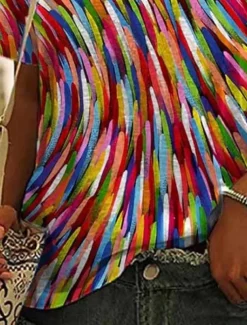 Women's T Shirt Graphic Basic Short Sleeve V Neck Regular Tops Daily Weekend Print Yellow Red Blue Green