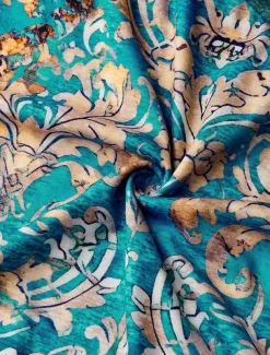 Women's T shirt Long Sleeve Graphic Geometric Plants Basic Long Sleeve Pile Neck V Neck Regular Tops Daily Sports Weekend Buttons Print Green Gray Spring Fall Winter Prefall