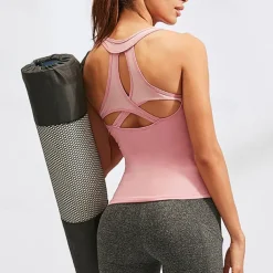 Women's Tank Top Crew Neck Quick Dry Lightweight Comfortable Sporty Sleeveless Light Support Sports Solid Color Vest / Gilet Tank Top For Gym Workout Running Fitness Slim Activewear