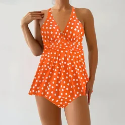 Women's Tankini Two Piece Swimsuit Criss Cross Swimwear Spot Swimwear Black Blue Breathable Quick Dry Lightweight Sleeveless - Swimming Surfing Beach Summer Spring Plus Size