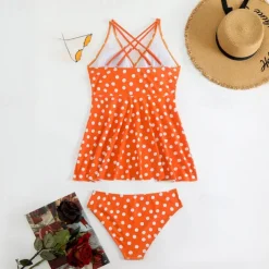 Women's Tankini Two Piece Swimsuit Criss Cross Swimwear Spot Swimwear Black Blue Breathable Quick Dry Lightweight Sleeveless - Swimming Surfing Beach Summer Spring Plus Size