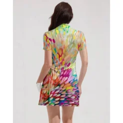 Women's Tennis Dress Golf Dress Yellow Short Sleeve Dress Ladies Golf Attire Clothes Outfits Wear Apparel