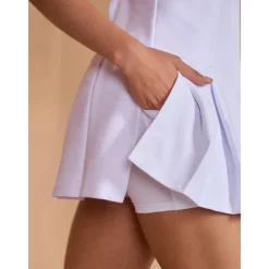 Women's Tennis Dress White Sleeveless Dress Ladies Golf Attire Clothes Outfits Wear Apparel