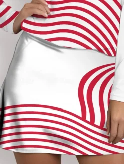 Women's Tennis Skirts Golf Skirts 16inch Pickleball Black Pink Red Sun Protection Tennis Clothing Stripes Ladies Golf Attire Clothes Outfits Wear Apparel
