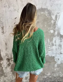 Women's Textured Sweater V Neck Fuzzy Knit Fall Winter Outdoor Elegant Fashion Daily Long Sleeve Solid Color Blue Fuchsia