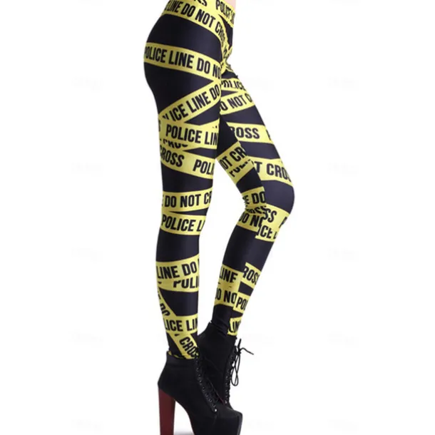 Women's Tights Leggings Black / White Green Blue Mid Waist Casual / Sporty Athleisure Weekend Yoga Print Stretchy Ankle-Length Comfort Galaxy One-Size / Skinny