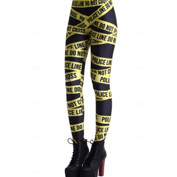 Women's Tights Leggings Black / White Green Blue Mid Waist Casual / Sporty Athleisure Weekend Yoga Print Stretchy Ankle-Length Comfort Galaxy One-Size / Skinny