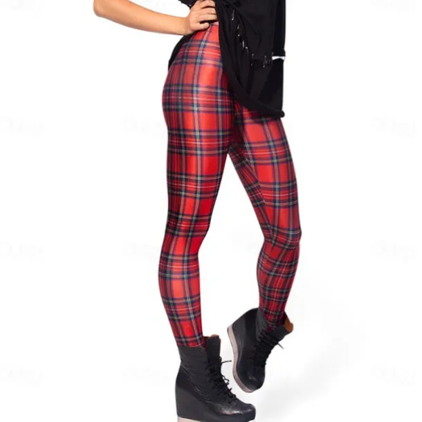 Women's Tights Leggings Black / White Green Blue Mid Waist Casual / Sporty Athleisure Weekend Yoga Print Stretchy Ankle-Length Comfort Galaxy One-Size / Skinny