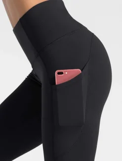 Women's Tights Leggings Dark Gray Navy Blue Black Mid Waist Basic Sports Yoga Fitness Gym Micro-elastic Ankle-Length Tummy Control Solid Colored XS S M L XL / Plus Size / Skinny