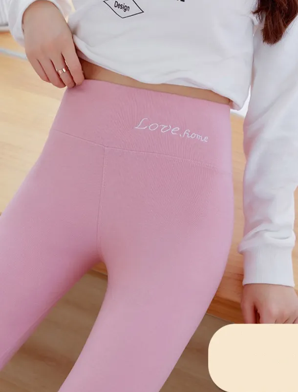 Women's Tights Leggings Plain High Waist Ankle-Length Nude