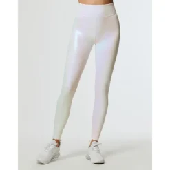 Women's Tights Leggings PU Blue White High Waist Stylish Hip-Hop Club Fitness Sequins Stretchy Full Length Comfort Sparkly S M L XL / Skinny