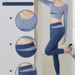 Women's Tracksuit Activewear Set 2 Piece Casual Long Sleeve High Waist Breathable Soft Fitness Gym Workout Running Sportswear Activewear Solid Colored Black Light Green Blue