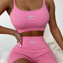 Women's Tracksuit Activewear Set Workout Sets 2 Piece Cropped Solid Color Shorts Sports Bra Black White Spandex Yoga Fitness Gym Workout Tummy Control Butt Lift Breathable Sport Activewear Stretchy