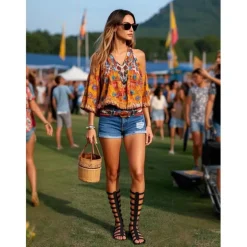 Women's Trendy Black Faux Leather Gladiator Sandals - Multiple Buckle Straps Design, Ideal for Summer Vacations, Street Style and Outdoor Gatherings