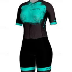 Women's Triathlon Tri Suit Short Sleeve Triathlon Silver Light Yellow Dark Grey Graphic Bike Lycra Sports Graphic Clothing Apparel