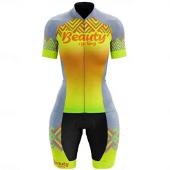 Women's Triathlon Tri Suit Short Sleeve Triathlon Pink+White Blue + Red + Black Black Graphic Bike Lycra Sports Graphic Clothing Apparel