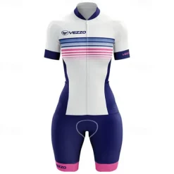 Women's Triathlon Tri Suit Short Sleeve Triathlon Pink+White Blue + Red + Black Black Graphic Bike Lycra Sports Graphic Clothing Apparel
