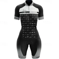 Women's Triathlon Tri Suit Short Sleeve Triathlon Pink+White Blue + Red + Black Black Graphic Bike Lycra Sports Graphic Clothing Apparel