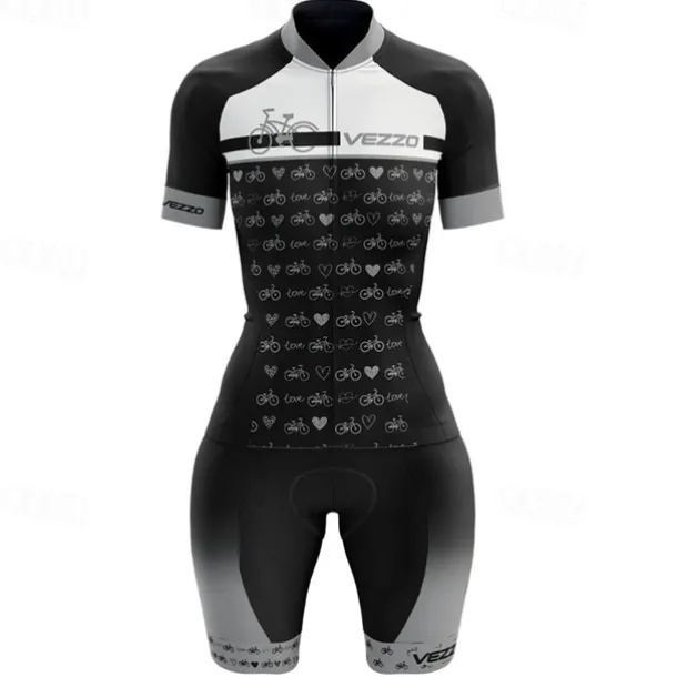 Women's Triathlon Tri Suit Short Sleeve Triathlon Pink+White Blue + Red + Black Black Graphic Bike Lycra Sports Graphic Clothing Apparel