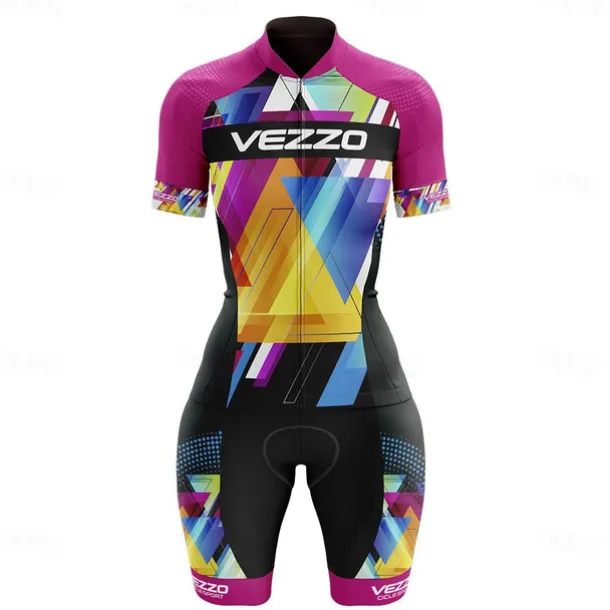Women's Triathlon Tri Suit Short Sleeve Triathlon Pink+White Blue + Red + Black Black Graphic Bike Lycra Sports Graphic Clothing Apparel