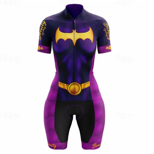 Women's Triathlon Tri Suit Short Sleeve Triathlon Pink+White Blue + Red + Black Black Graphic Bike Lycra Sports Graphic Clothing Apparel