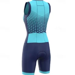 Women's Triathlon Tri Suit Sleeveless Mountain Bike MTB Road Bike Cycling Dark Pink Yellow Pink Graphic Bike Breathable Quick Dry Spandex Sports Graphic Geometric Clothing Apparel