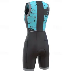 Women's Triathlon Tri Suit Sleeveless Mountain Bike MTB Road Bike Cycling Dark Pink Yellow Pink Graphic Bike Breathable Quick Dry Spandex Sports Graphic Geometric Clothing Apparel