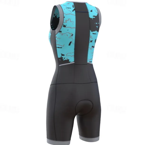 Women's Triathlon Tri Suit Sleeveless Mountain Bike MTB Road Bike Cycling Dark Pink Yellow Pink Graphic Bike Breathable Quick Dry Spandex Sports Graphic Geometric Clothing Apparel