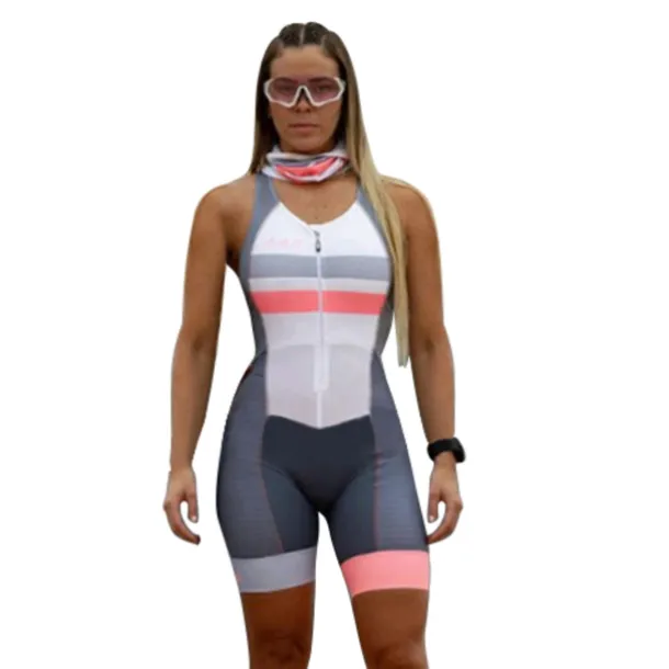 Women's Triathlon Tri Suit Sleeveless Mountain Bike MTB Road Bike Cycling White Black Red Patchwork Bike Clothing Suit Breathable Quick Dry Back Pocket Sweat wicking Spandex Sports Patchwork