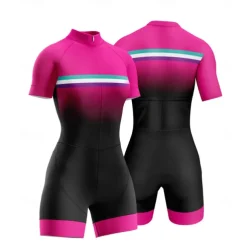Women's Triathlon Tri Suit Short Sleeve Triathlon Silver Dark Grey Forest Green Graphic Bike Lycra Sports Graphic Clothing Apparel