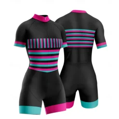 Women's Triathlon Tri Suit Short Sleeve Triathlon Silver Dark Grey Forest Green Graphic Bike Lycra Sports Graphic Clothing Apparel