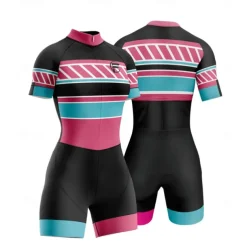 Women's Triathlon Tri Suit Short Sleeve Triathlon Silver Dark Grey Forest Green Graphic Bike Lycra Sports Graphic Clothing Apparel