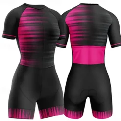 Women's Triathlon Tri Suit Short Sleeve Triathlon Silver Dark Grey Forest Green Graphic Bike Lycra Sports Graphic Clothing Apparel