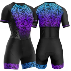 Women's Triathlon Tri Suit Short Sleeve Triathlon Silver Dark Grey Forest Green Graphic Bike Lycra Sports Graphic Clothing Apparel