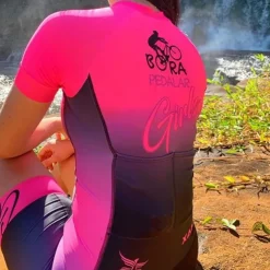 Women's Triathlon Tri Suit Short Sleeve Mountain Bike MTB Road Bike Cycling Black Green Orange Rainbow Patchwork Bike Clothing Suit Breathable Quick Dry Back Pocket Sweat wicking Spandex Sports