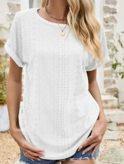 Women's Tunic Dressy Tops Bohemia Tropical Fashion Short Sleeve Square Neck Regular Tops Vacation Daily Weekend Black White Pink Blue Summer