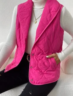 Women's Tunic Elegant Daily Sleeveless Sleeveless V Neck Shirt Collar New Year Rose Pink Spring Fall Winter