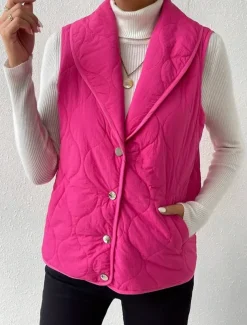 Women's Tunic Elegant Daily Sleeveless Sleeveless V Neck Shirt Collar New Year Rose Pink Spring Fall Winter