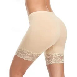 Women's Underwear Shorts Leggings Modal Lace Solid Colored Short Nude Home Outfits