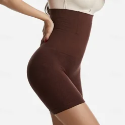 Women's Underwear Shorts Scrunch Butt Shorts Shapewear Fashion Casual Comfort Short High Waist Plain Tummy Control Butt Lift Comfort High Elasticity Home Daily Gym Black Red Brown Apricot Skinny