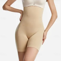 Women's Underwear Shorts Scrunch Butt Shorts Shapewear Fashion Casual Comfort Short High Waist Plain Tummy Control Butt Lift Comfort High Elasticity Home Daily Gym Black Red Brown Apricot Skinny